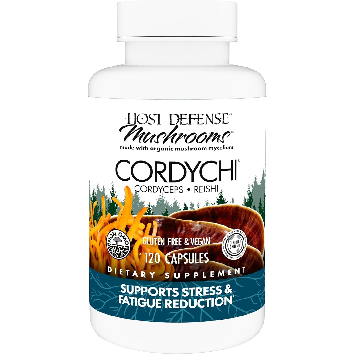 Host Defense CordyChi,Energy/Immune Support+Cordyceps&Reishi,120VeganCaps