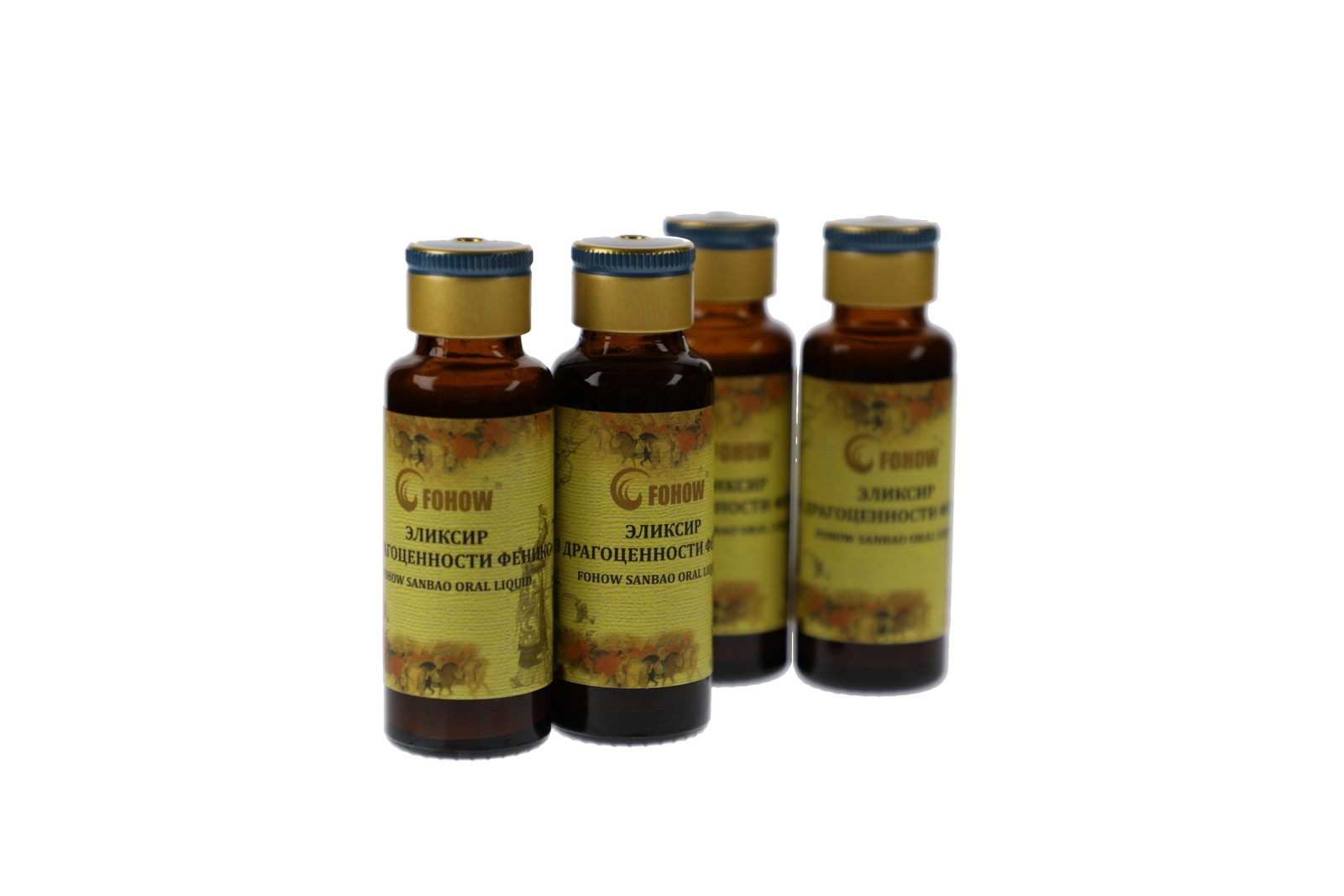 Fohow Sanbao Cordyceps Sinensis Oral Liquid 4x30ml Reishi Shiitake Supplement