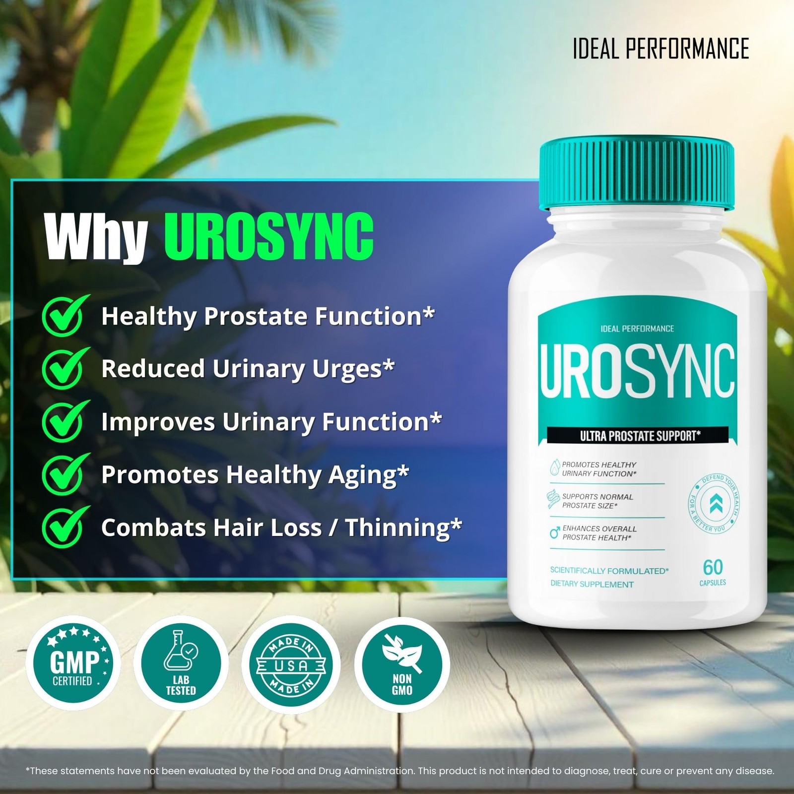 Uro Sync Prostate Health Urinary Supplement – 180 Capsules (3 Pack)