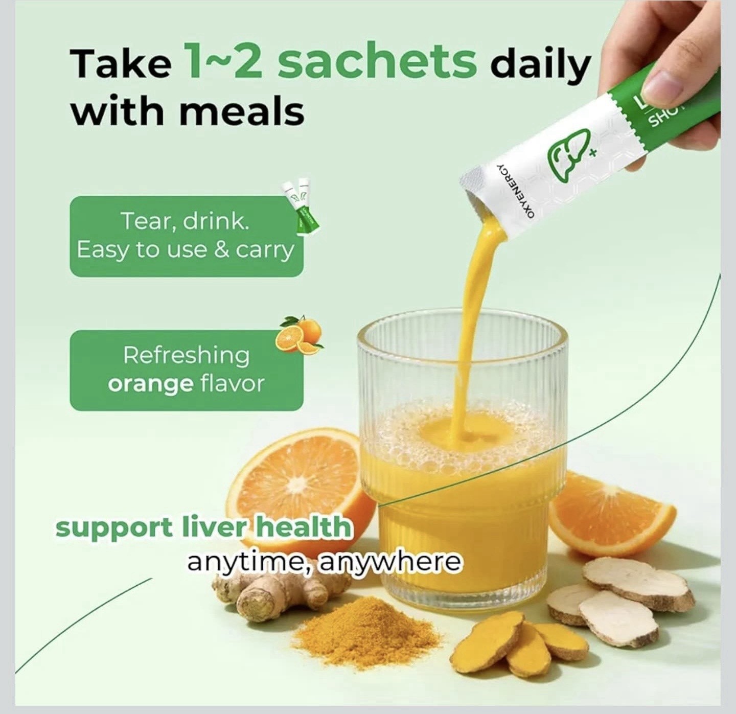 OXYENERGY LIV-DETOX Shot Orange Flavor Vegetarian Liver/Hangover Support 30 Pk