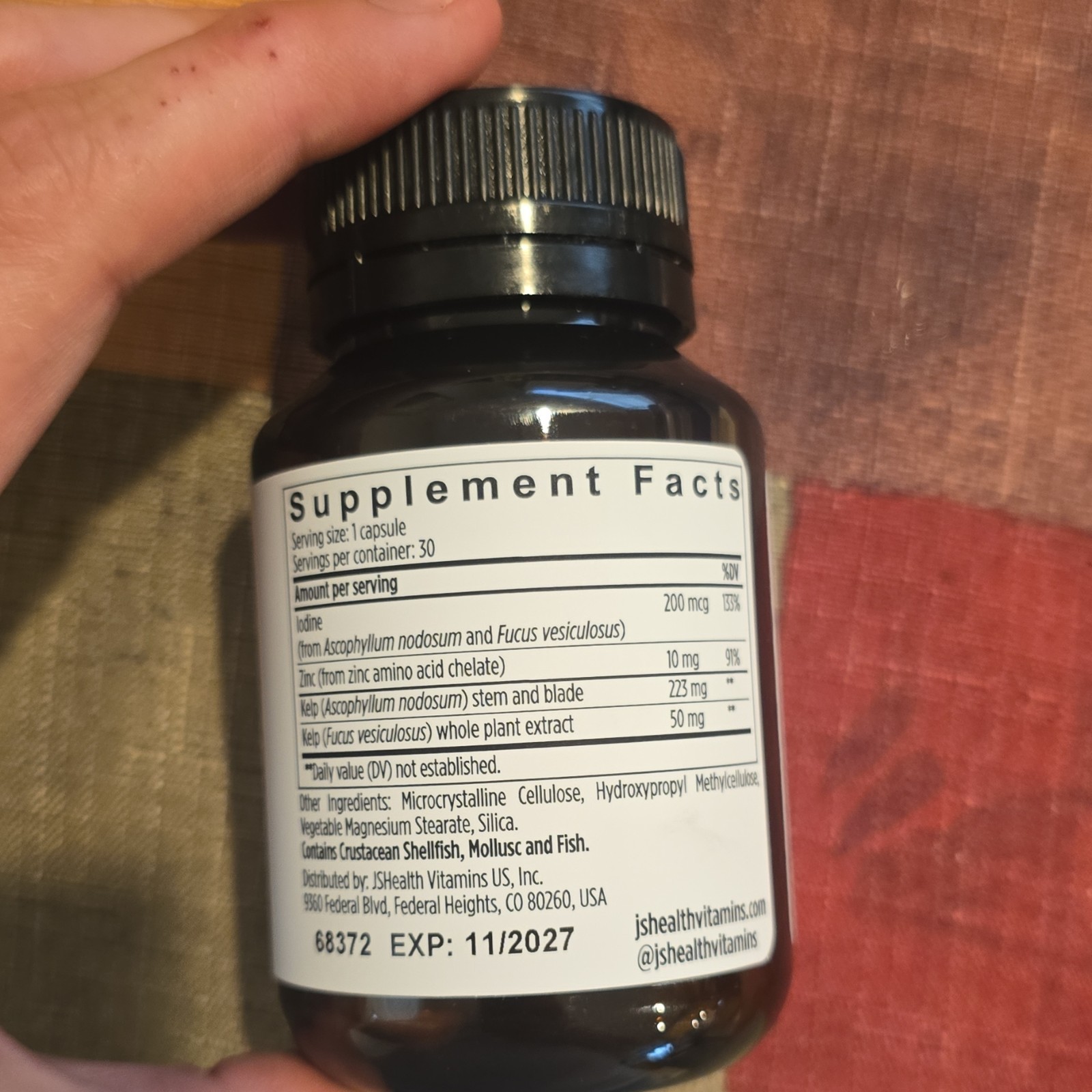 JSHEALTH Hair + Energy Dietary Supplement Hair Skin Nails Support 30 Capsules