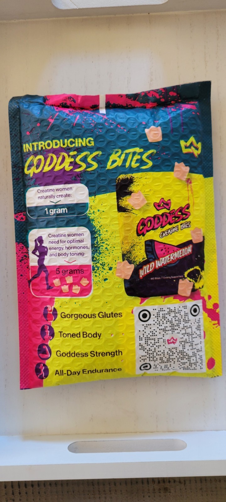 Goddess Creatine Gummy Bites Wild Watermelon 150 Count 5g Energy Support