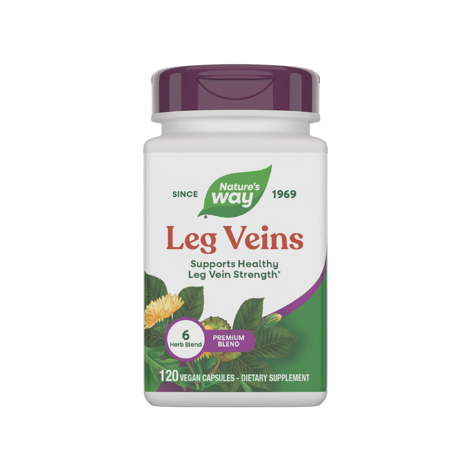 Nature’s Way Premium Blend Leg Veins; 120 Count (Pack of 1), No Color