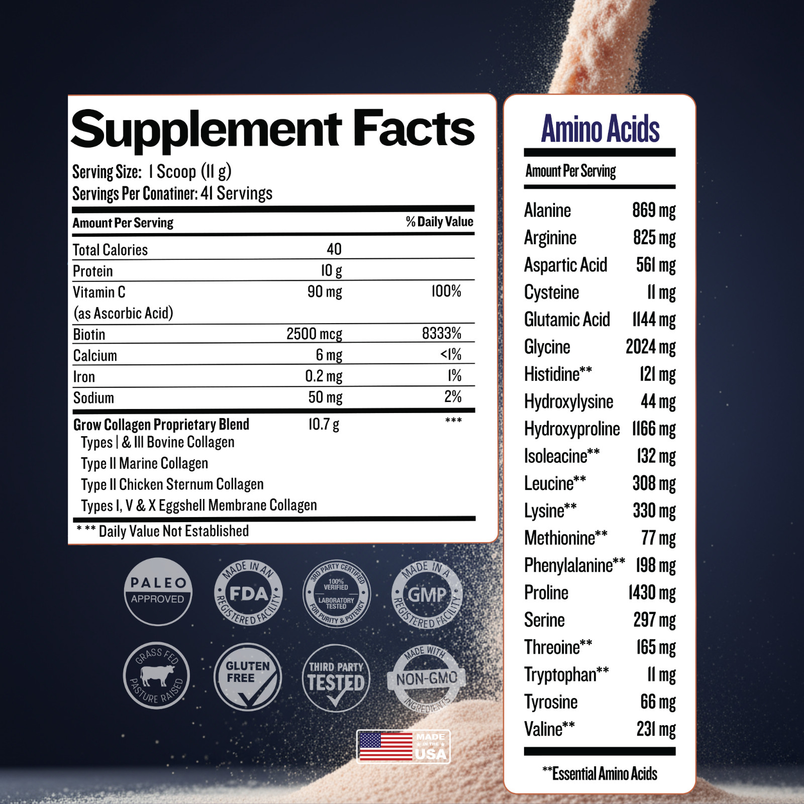 Collagen Peptides – Hair, Skin, Nail, and Joint Support – Type I & III Collagen