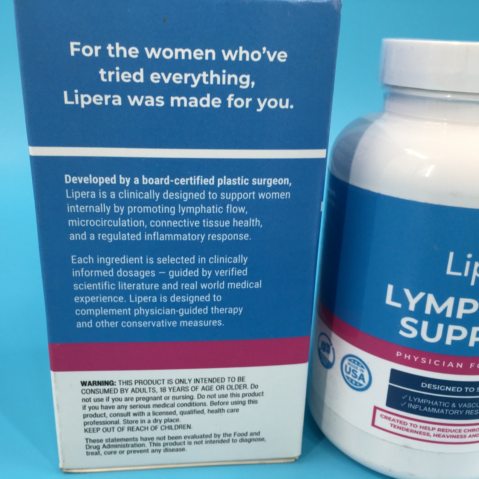 Lipera Lymphatic Support Dietary Supplement 120 Vegetable Capsules