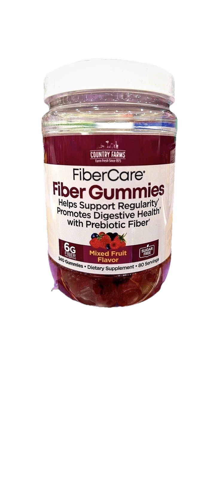 Country Farms Fiber Gummies Prebiotic Fiber Mixed Fruit Digest Support 240