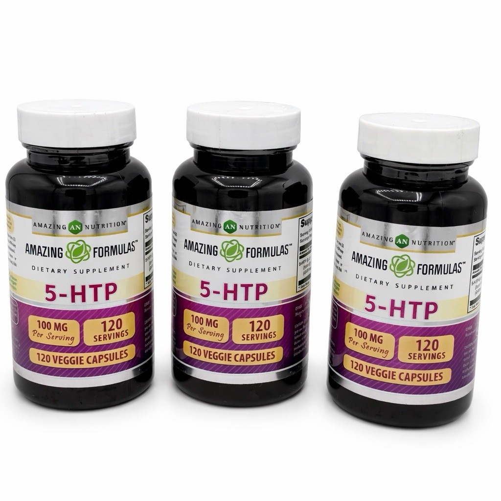 3x Amazing Formulas 5-HTP (100 mg) 3x 120 Veggie Capsules (360) – Exp 10/2027