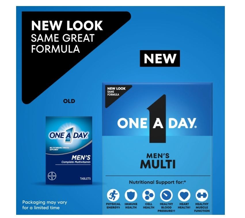 One A Day Men’s Multivitamin Tablets, Multivitamins for Men, 100 Ct