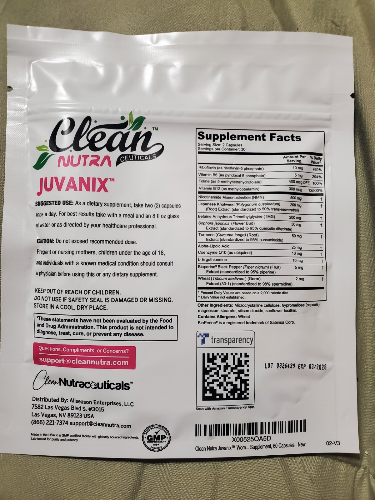 Clean Nutra Infinity One And Juvanix Combo, 60 Capsules Each