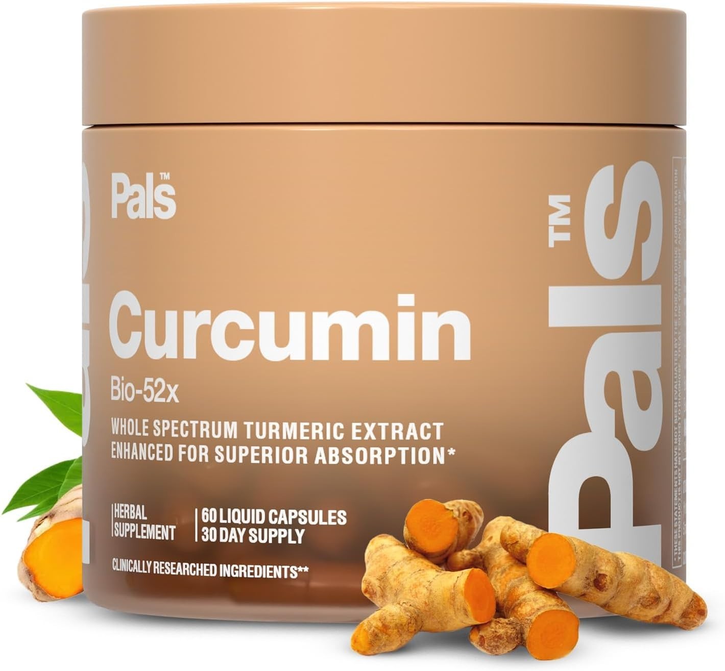 PALS Turmeric Curcumin 500mg Bio-52x Max Absorption 98% Pure – 60 Liquid Capsule