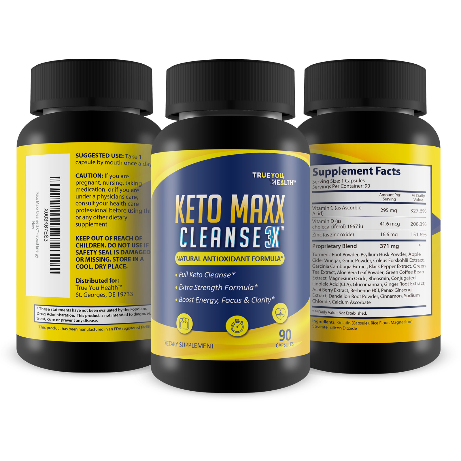 Keto Maxx Cleanse 3X – Keto Friendly Cleanser – 90 Day Supply – Cleanse & Detox