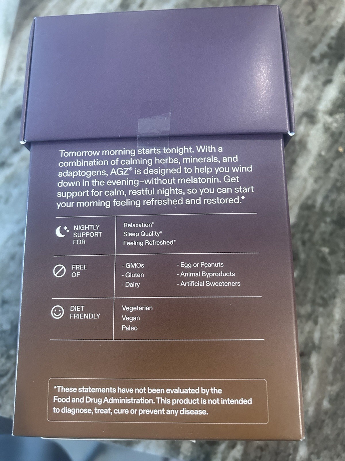 AGZ Nightly Rest & Restore Chocolate Powder Sleep Support 30 x 13g Packs