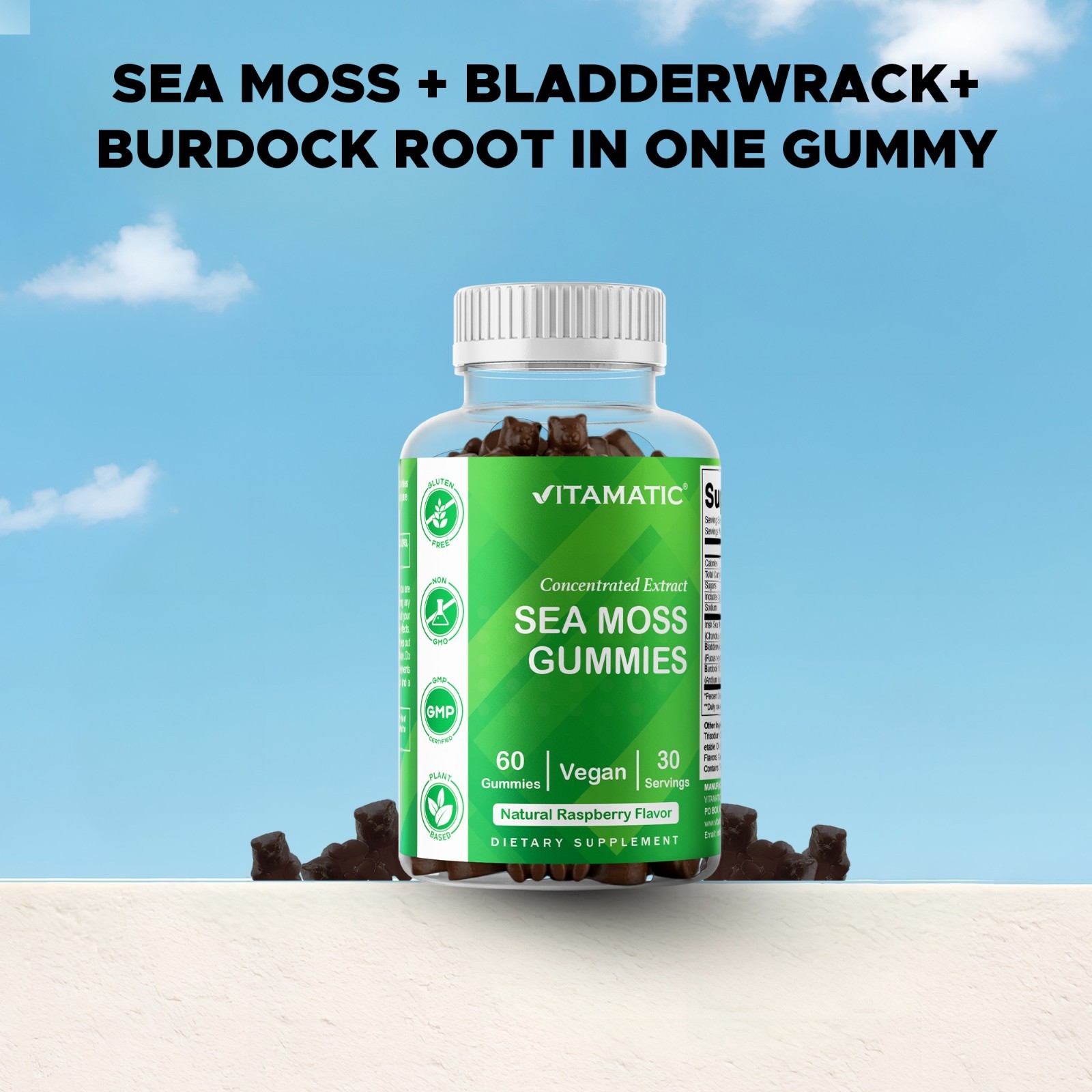 Vitamatic Irish Sea Moss Gummies – 3000 mg – 60 Vegan Gummies