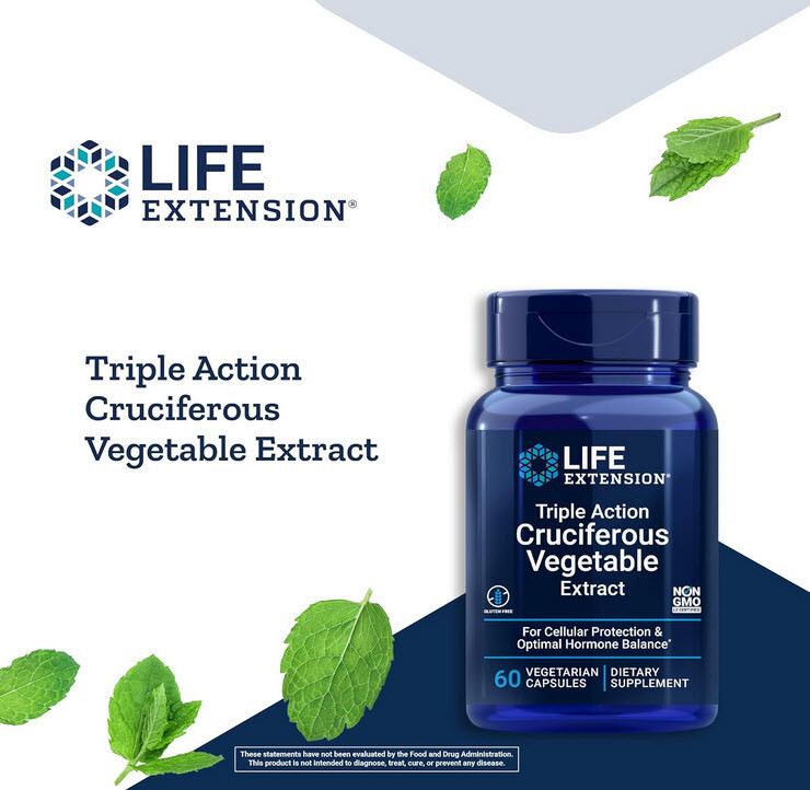 TRIPLE ACTION CRUCIFEROUS VEGETABLE EXTRACT 120 Capsule LIFE EXTENSION