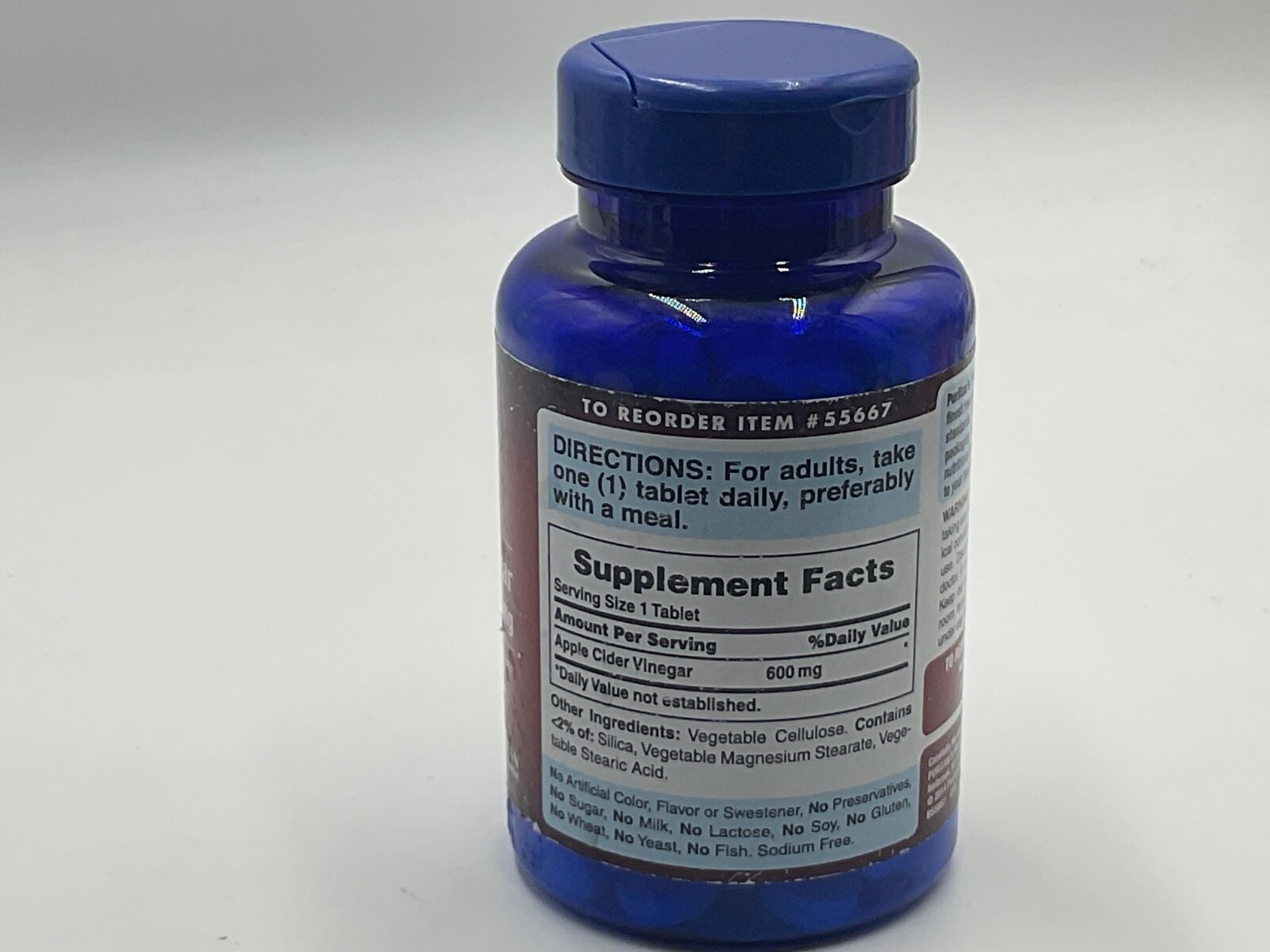 Puritans Pride Apple Cider Vinegar 600 mg Tablets, 200 Count Exp. 11/2025