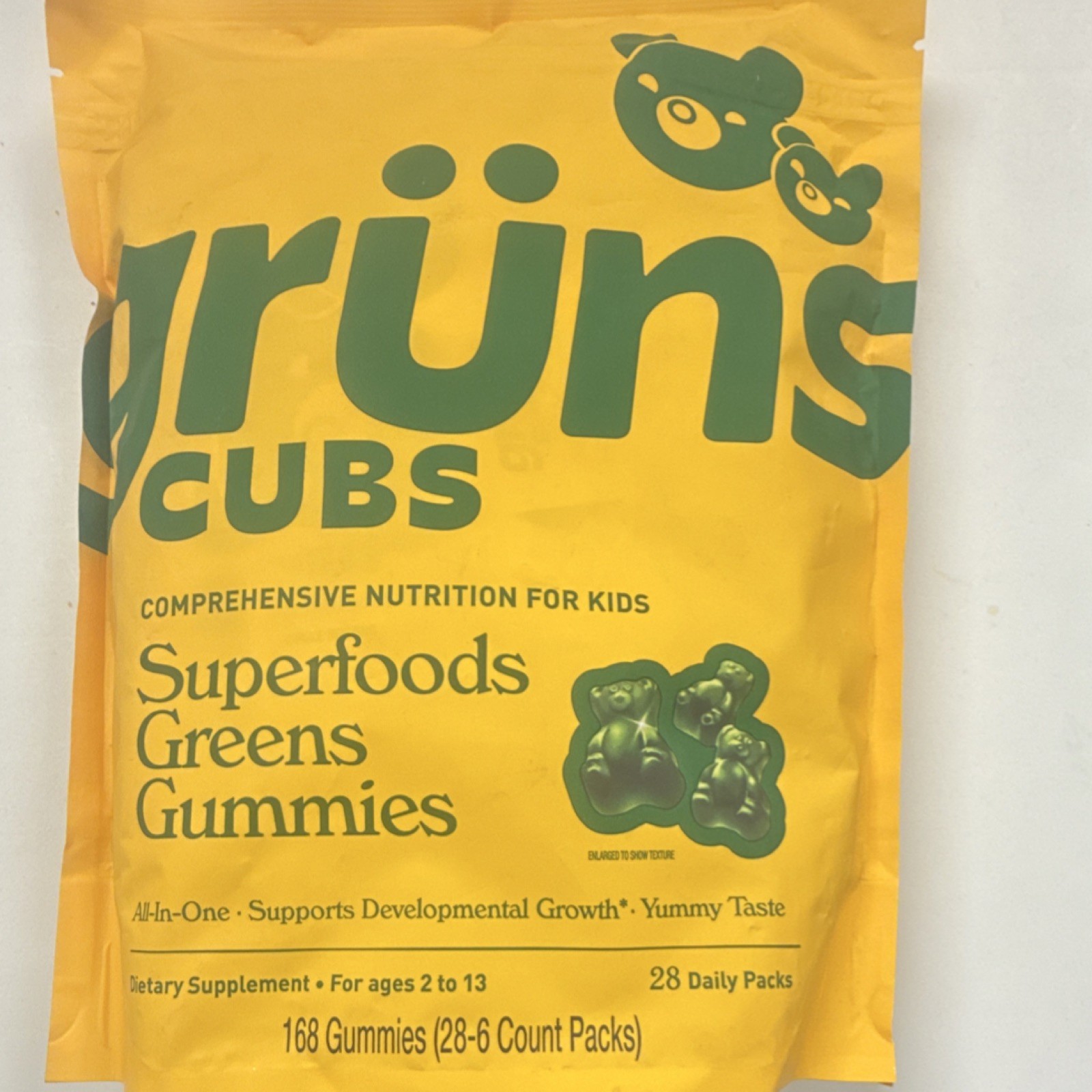 grüns Superfoods Greens Gummies Kids Vegan Gluten-Free 168 Gummies