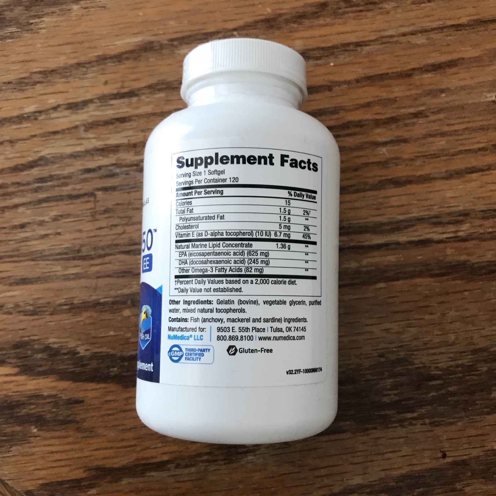 NuMedica Omega 950 EE EPA DHA Fish Oil Gluten-Free 120 Softgels