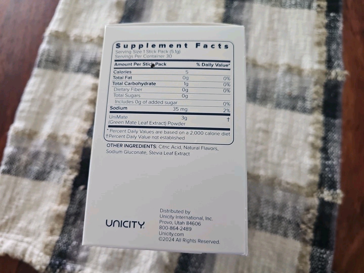 Unicity Unimate Natural Lemon Yerba Mate Drink Mix Ultra Concentrated, 30 Pack