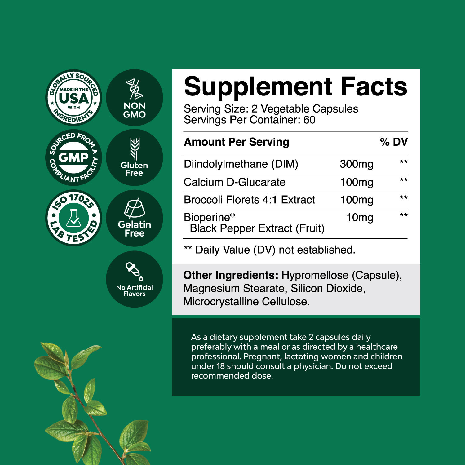 Extra Strength Diindolylmethane DIM Supplement – Men and Womens Hormone Balance