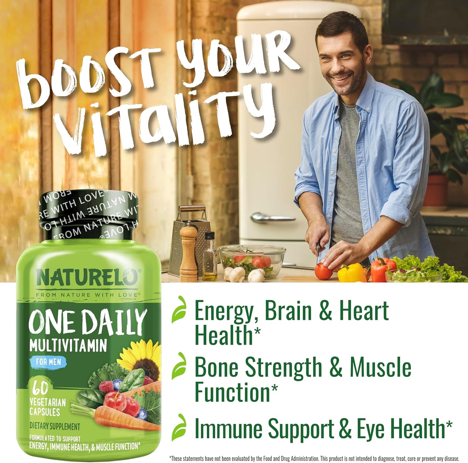 One Daily Multivitamin for Men – Covers All Vitamin & Mineral Needs 60 Caps
