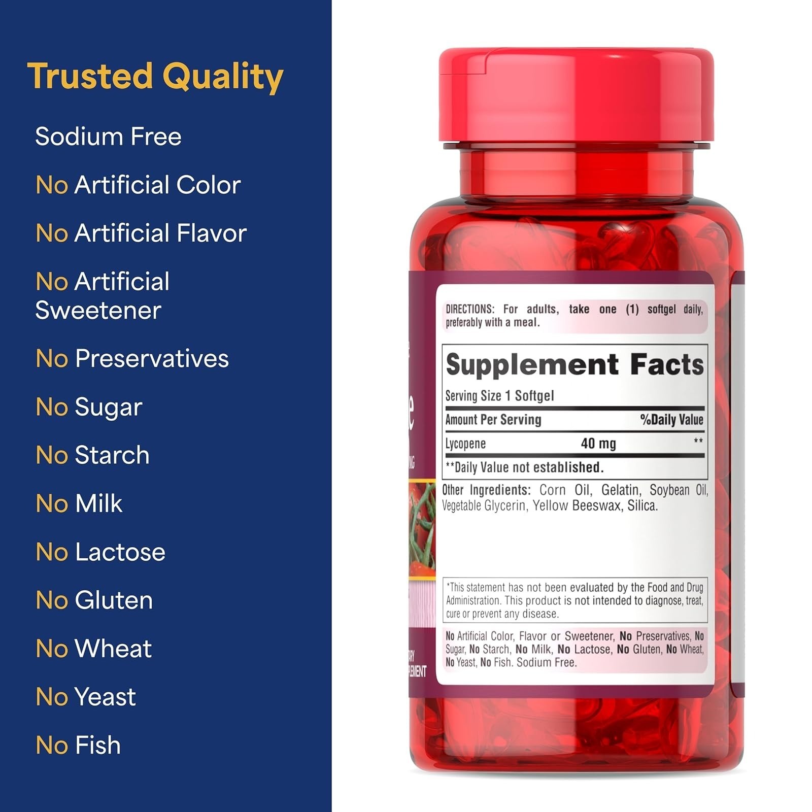 Puritan’s Pride Lycopene 40mg Softgels – Prostate & Heart Health Support