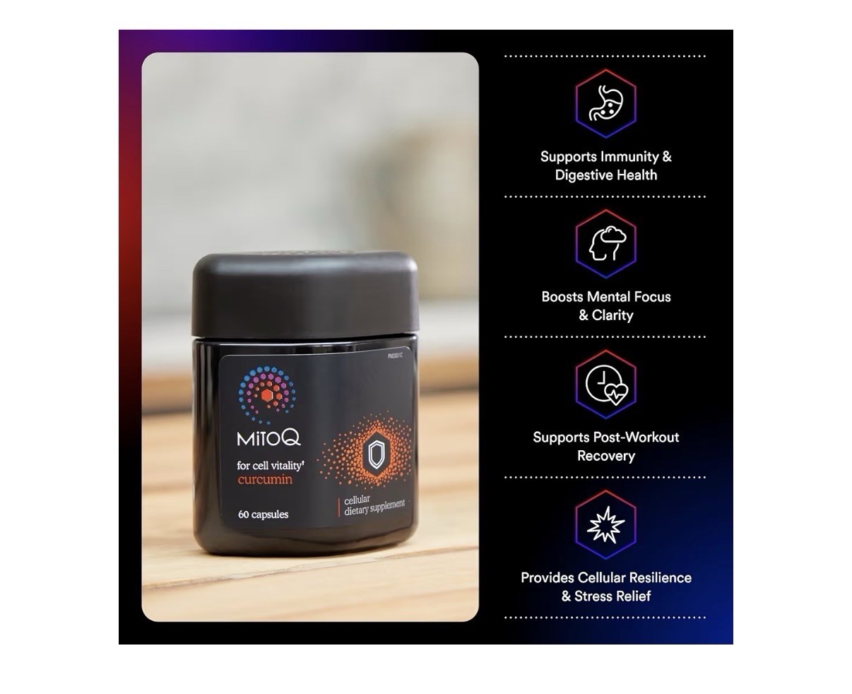 3 Pack MitoQ For Cell Vitality Curcumin Cellular Dietary Supplement