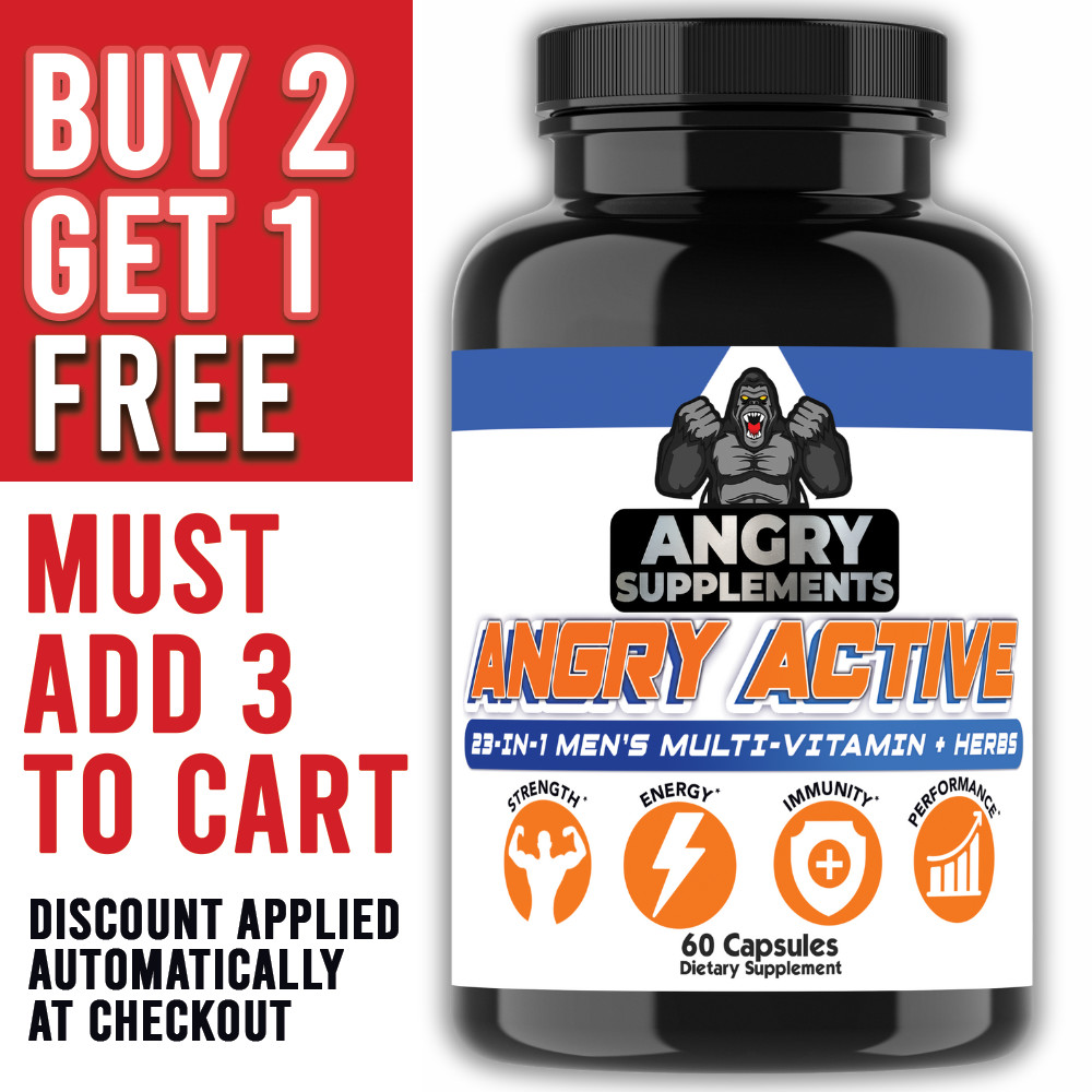 Angry Active Men’s 23in1 Multi Vitamin + Herbal Test Booster T Boost Supplement
