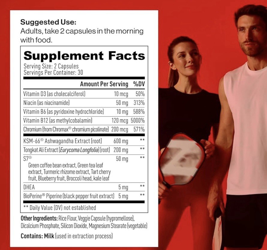 M Drive T Support Supplement For Men Max Energy Lean Muscle Gain 60 Capsules