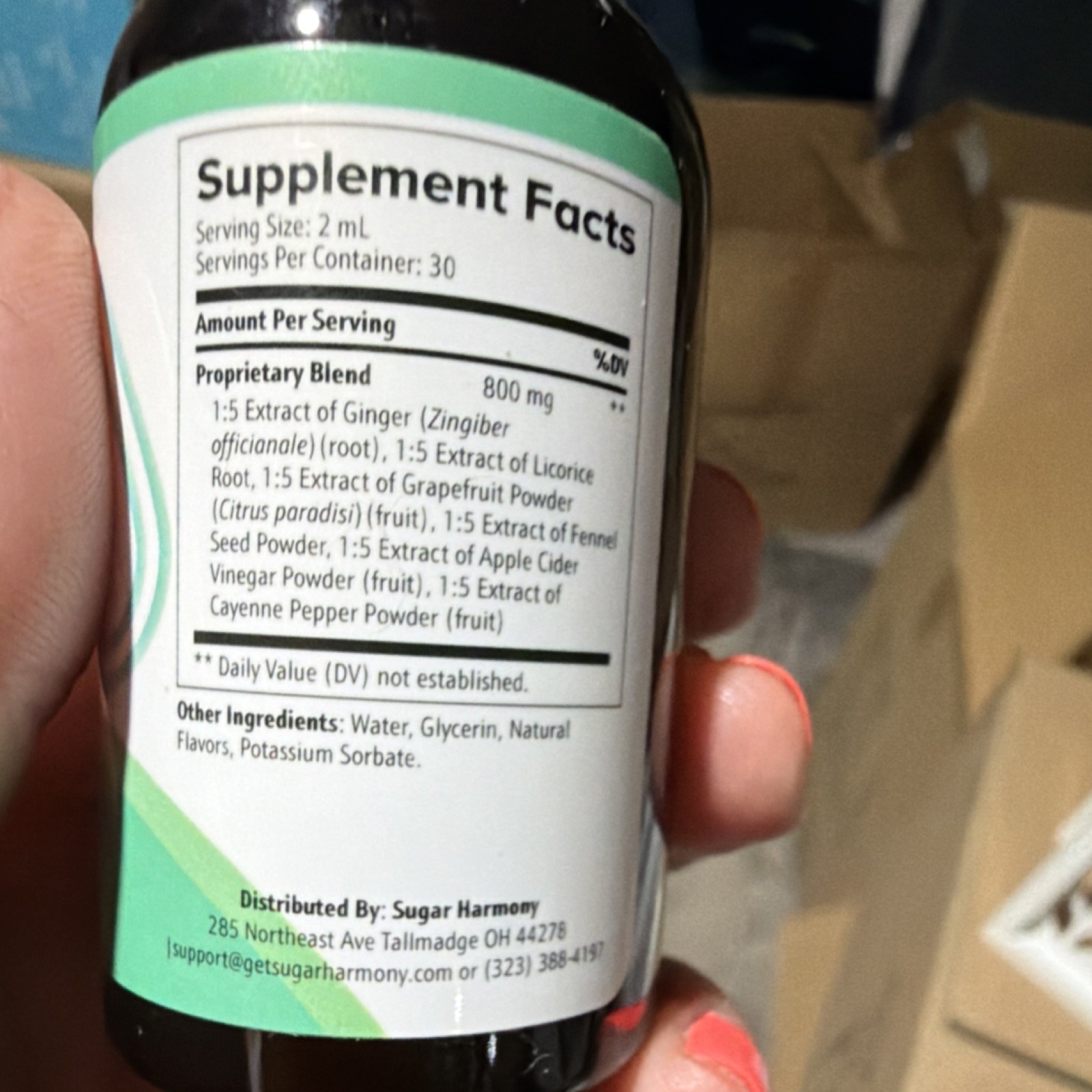 Sugar Harmony Blood Sugar Support Drops Ginger Licorice 2 fl oz Exp 07/2025