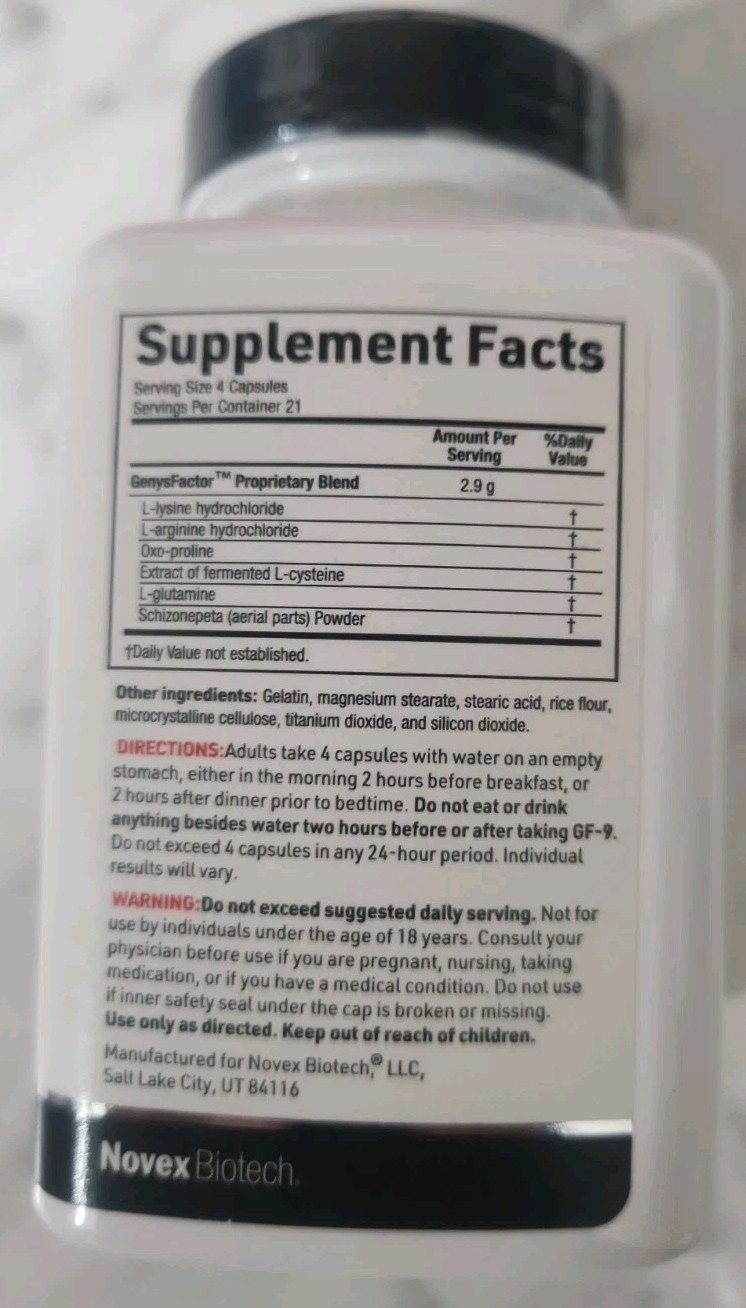 Novex Biotech GF-9 GH Increase Dietary Supplement 84 Capsules