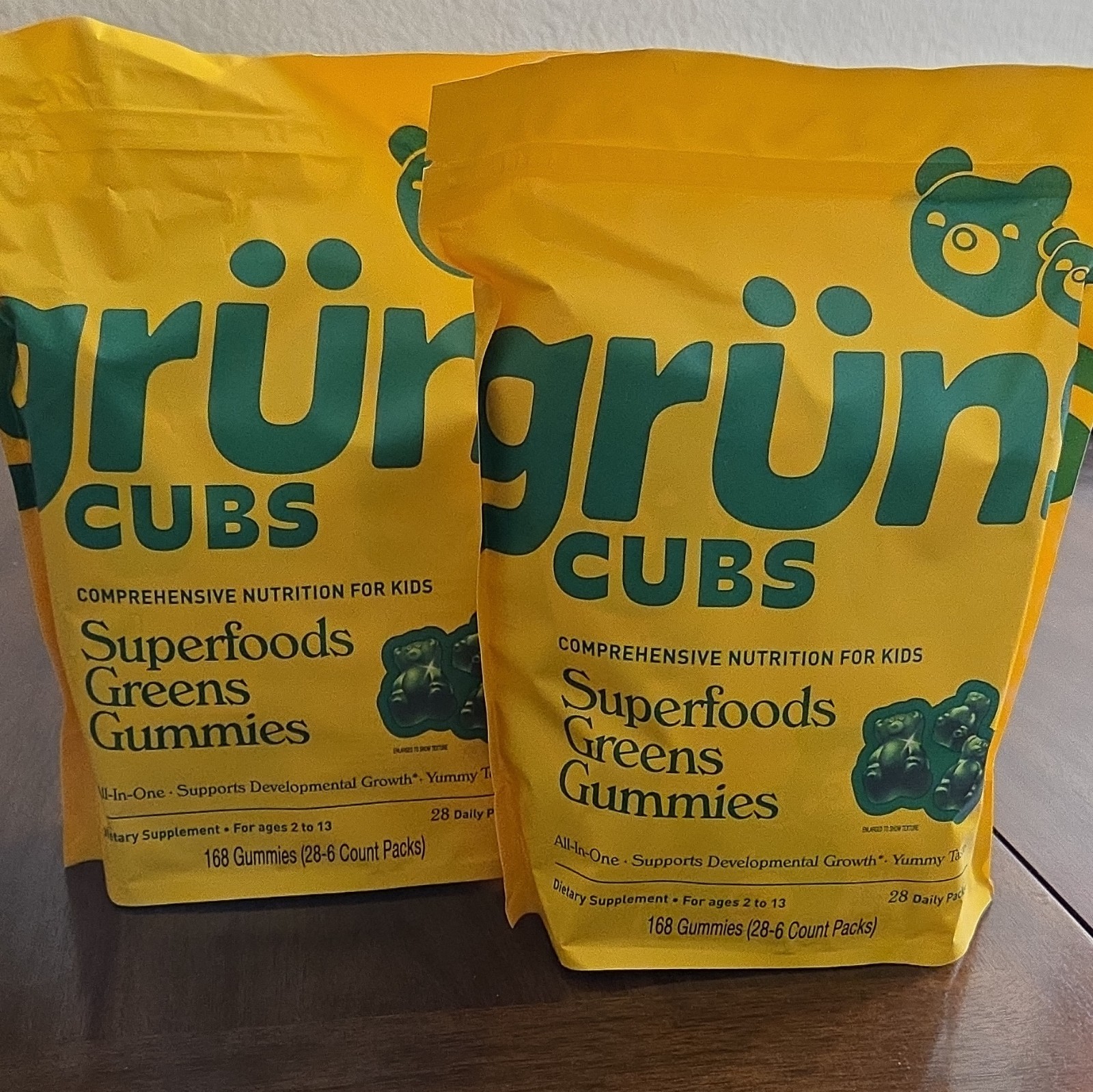 grüns Cubs Superfoods Greens Gummies Vegan Gluten/Dairy-Free 168ct (28 Pack)