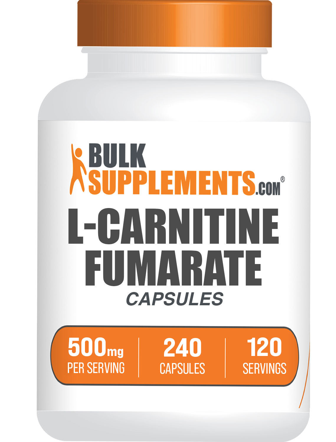 BulkSupplements L-Carnitine Fumarate Capsules – 500mg per Serving – 240 Capsules