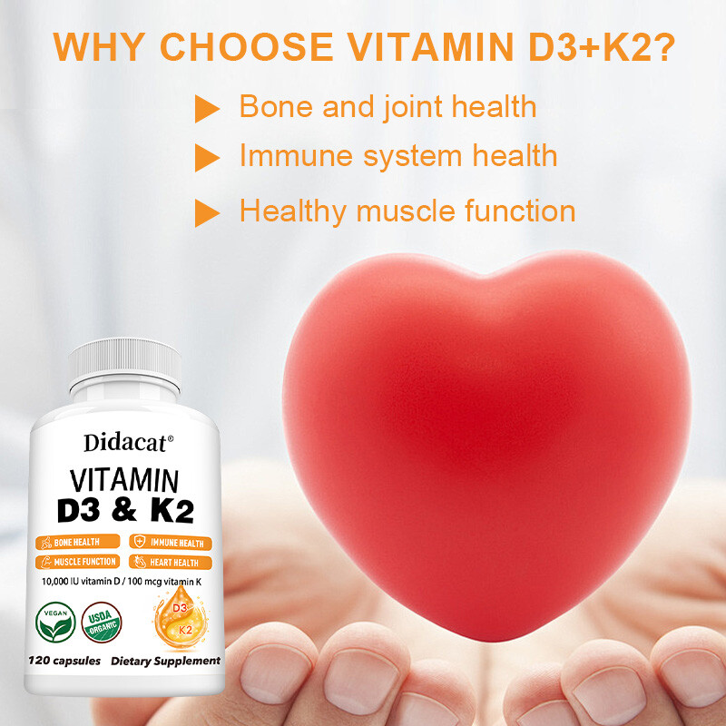 Vitamin K2 (MK7) with D3 10000 IU Supplement, Bone, Heart & Immune Health
