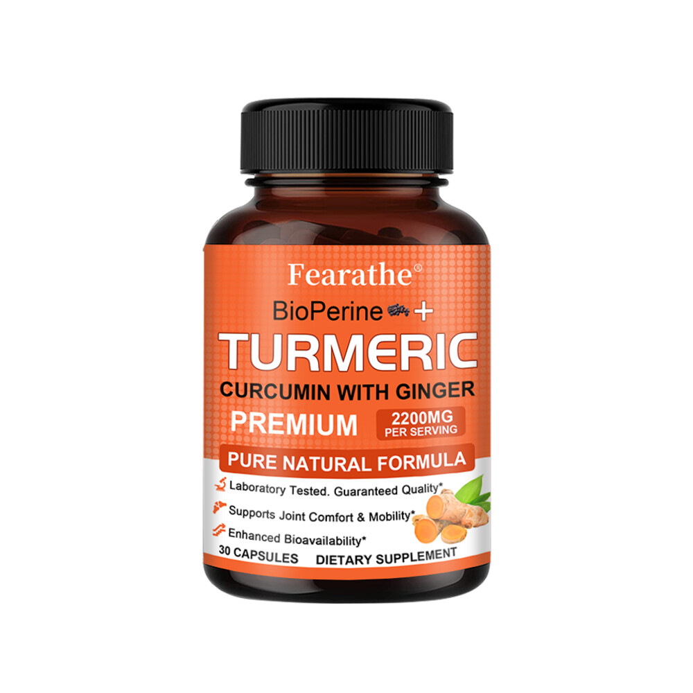 Turmeric Curcumin 2200mg w/Ginseng – Bones, Joint Support Vegan Caps