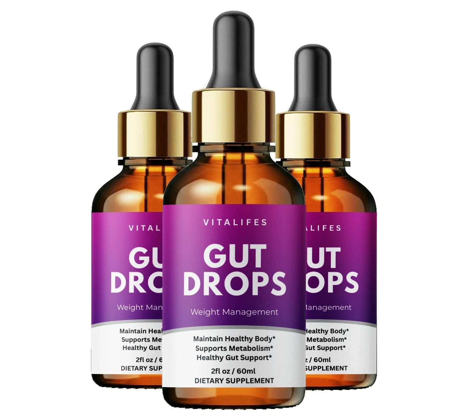 (3 Pack) Gut Drops,Advanced Weight Fat Loss & Gut Health Support Drops (30 Serv)