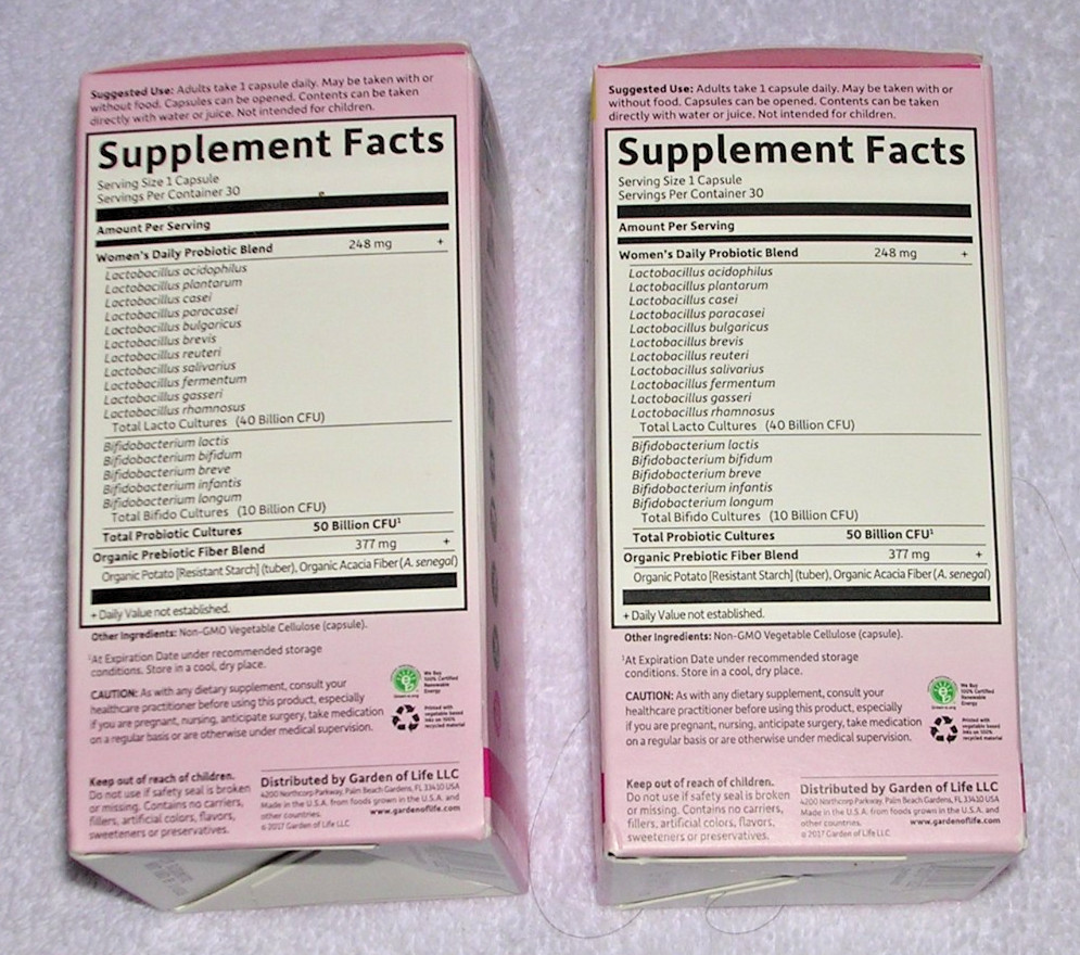 Set f 2 Once Daily Women’s Probiotic 50 Billion 60 Capsules 16 Strains 11/26 Lot