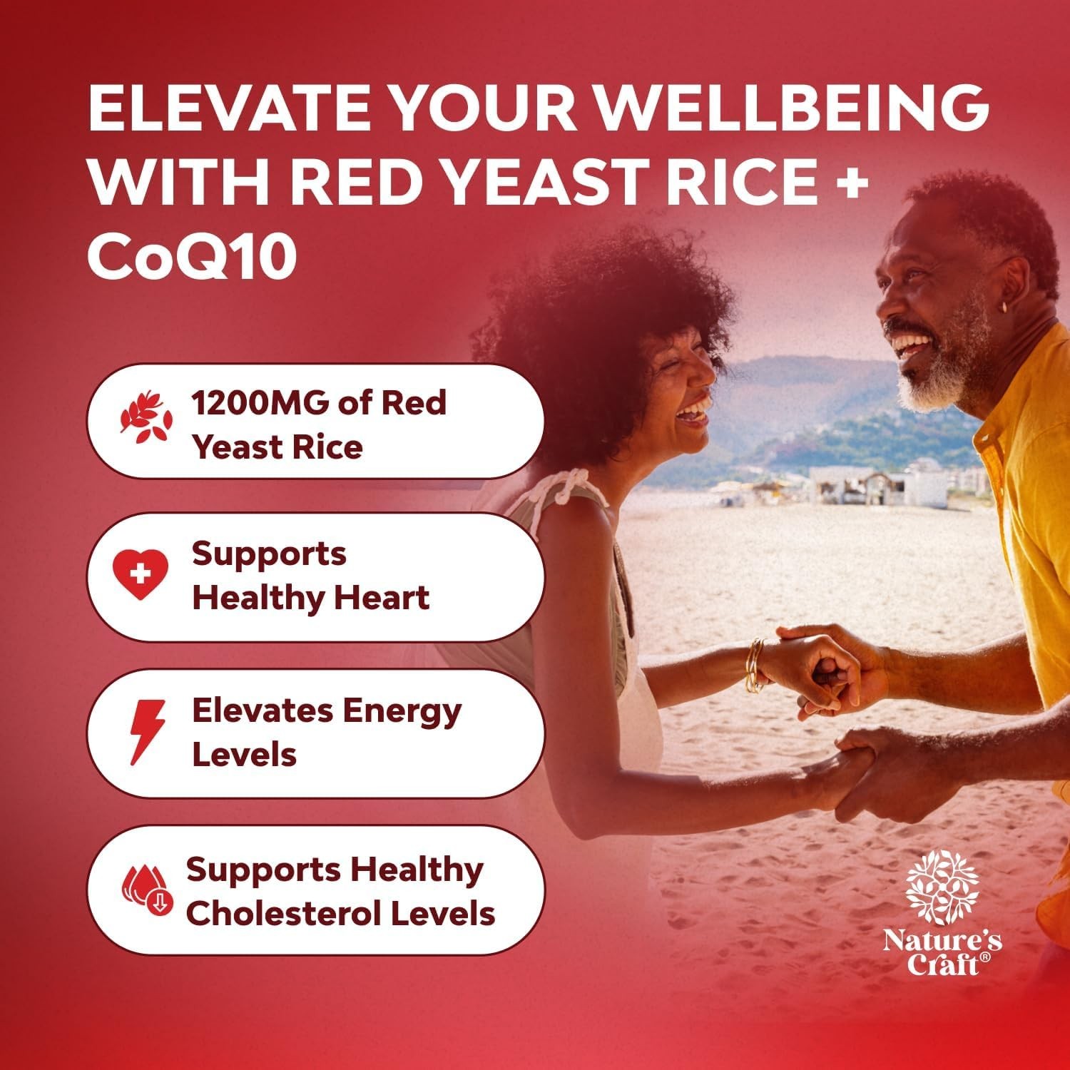 Red Yeast Rice with CoQ10 Supplement – Advanced Healthy 120 Count (Pack of 1)