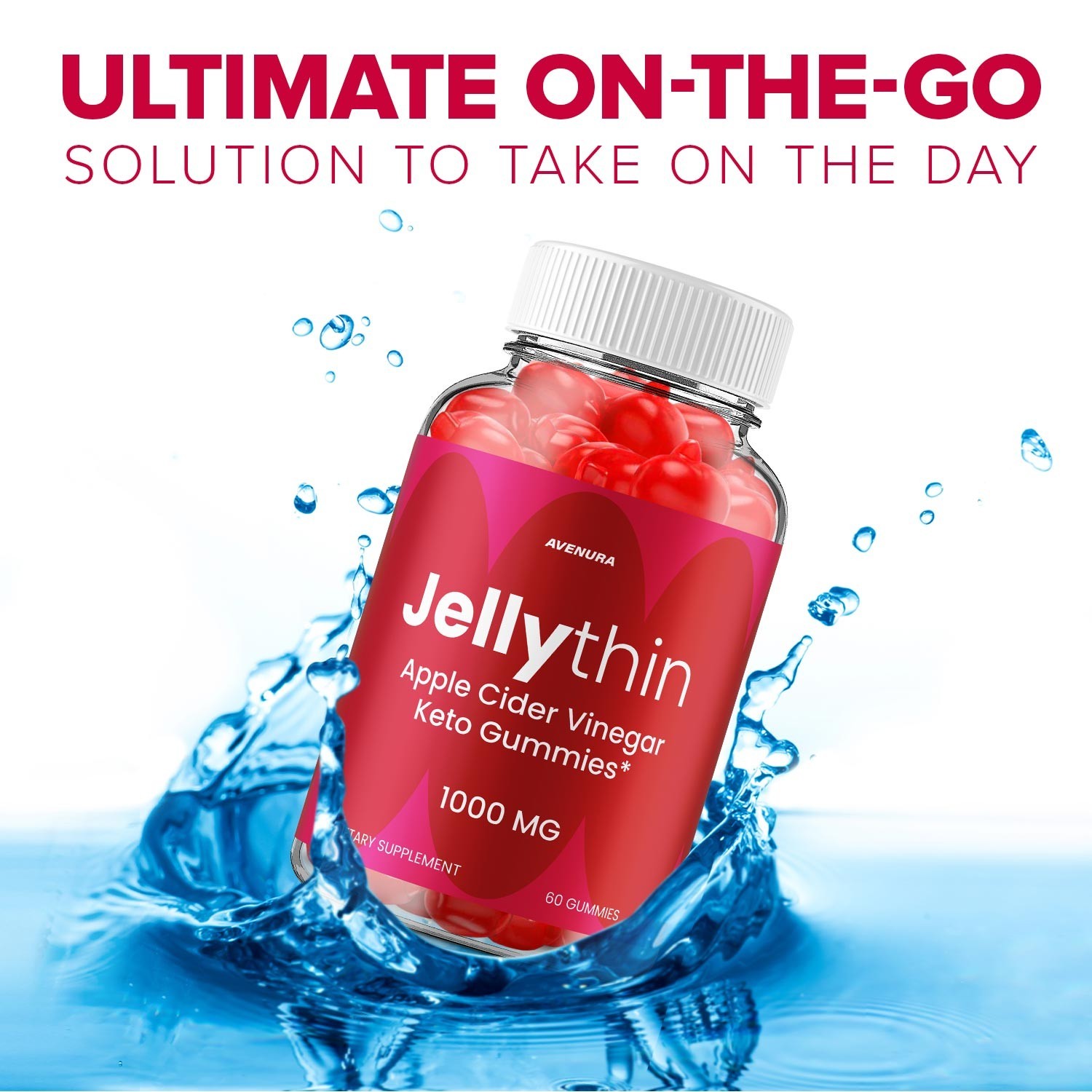 (2 Pack) Jellythin ACV Gummy – Natural Ingredients for Overall Wellness Support