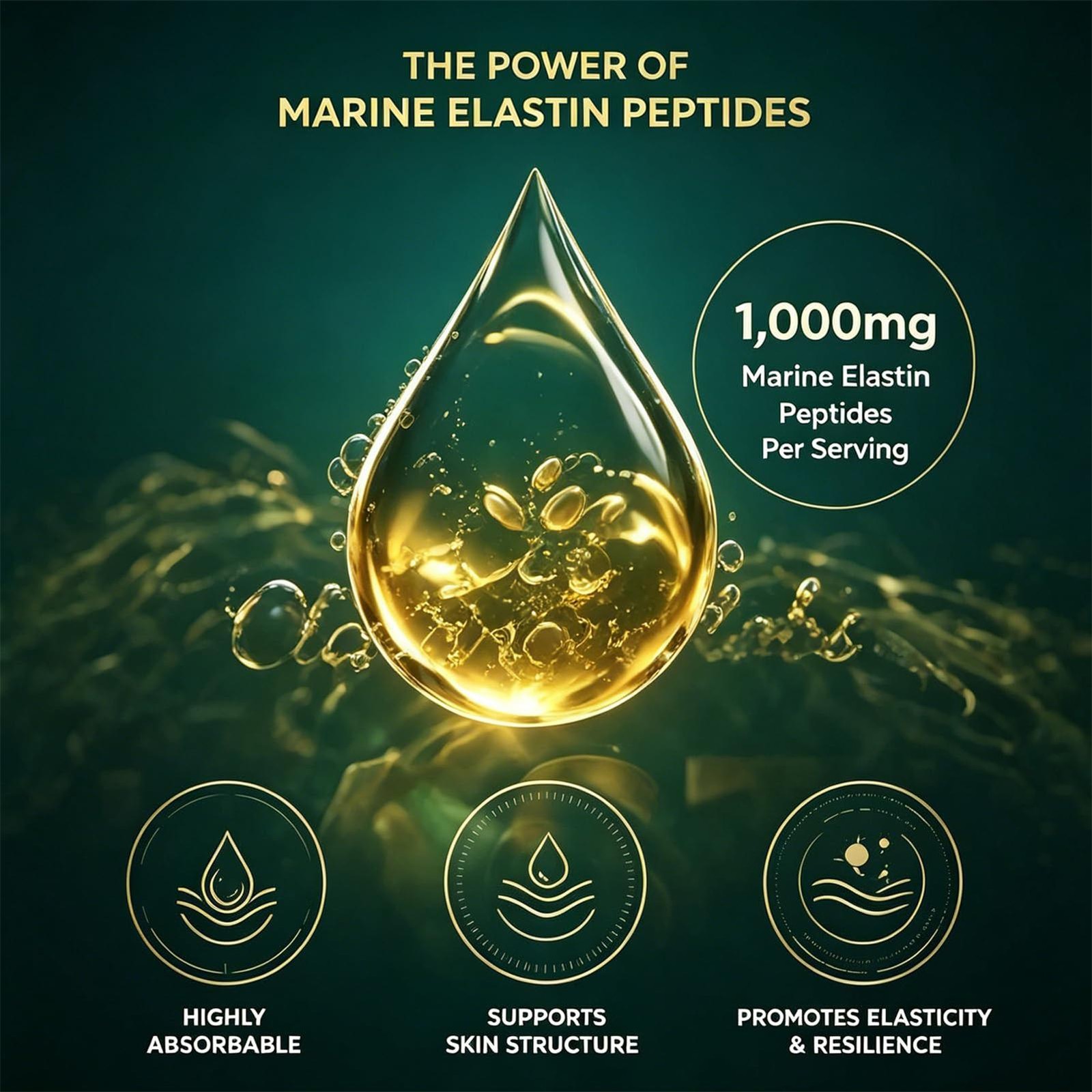2 X Claranova Labs Marine Elastin Peptides, Skin Tightening Formula 60 Capsules
