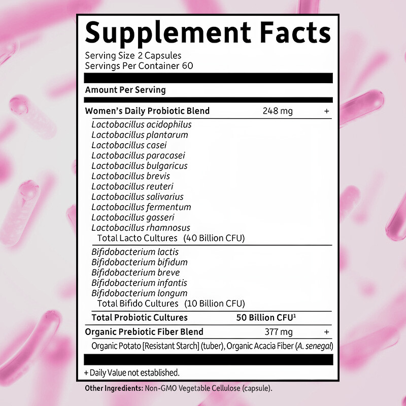 Once Daily Women’s Probiotic Capsules – Supports Digestive & Immune Health