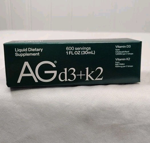 AG1 Vitamin d3+k2 Liquid Dietary Supplement – 1 oz Bottle New in Box Exp. 05/27