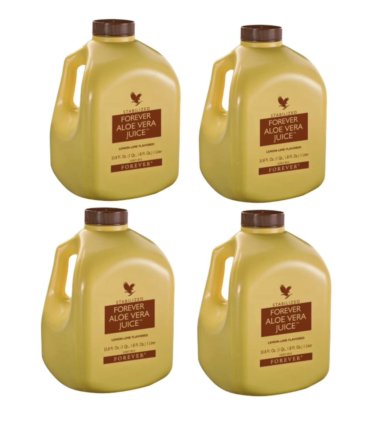 Forever Living Aloe Vera Juice Lemon-Lime All Natural 33.8 fl oz 4 Bottles