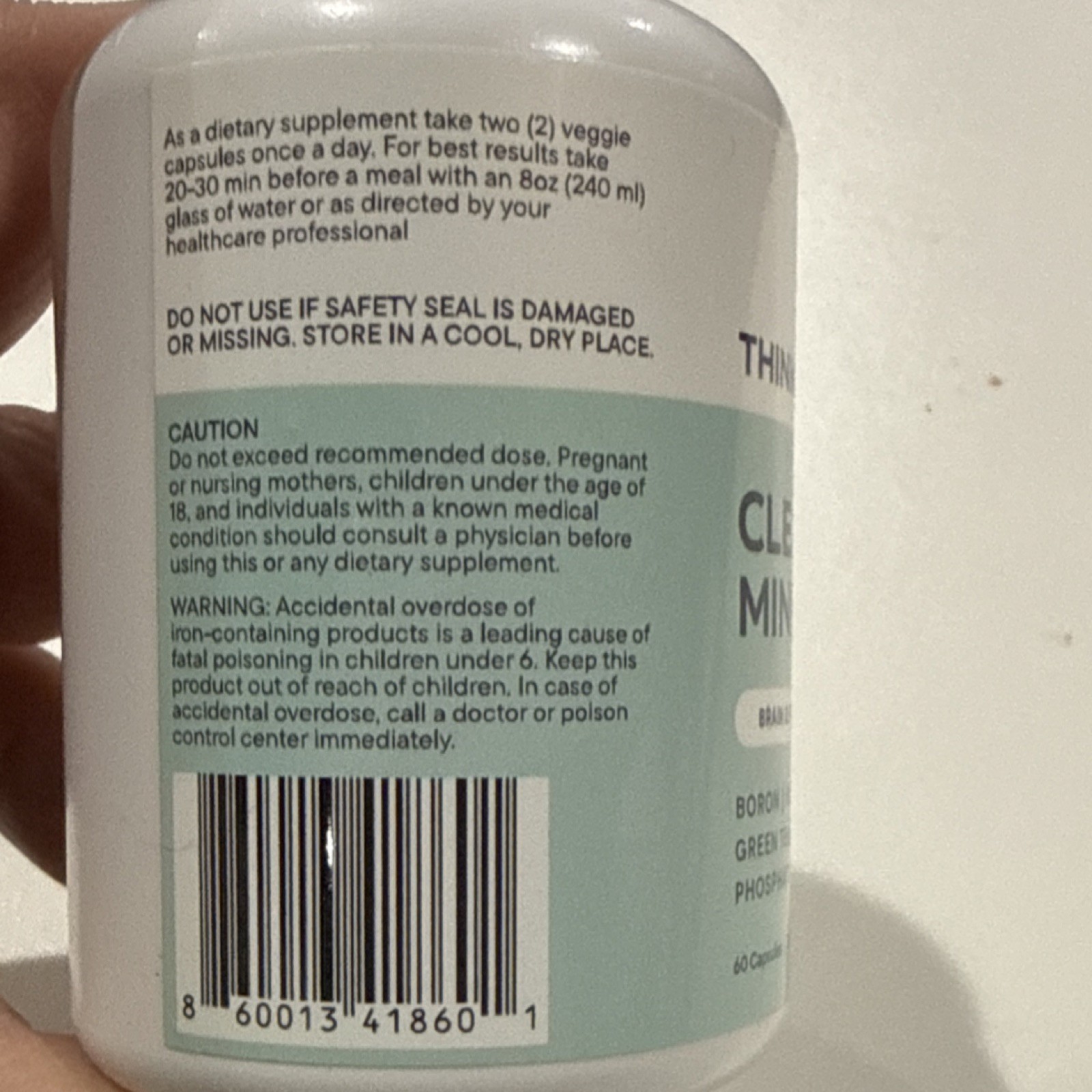 Thinkwell Labs Brain & Focus Formula Boron Huperzine Bacopa DMAE 60 Capsules