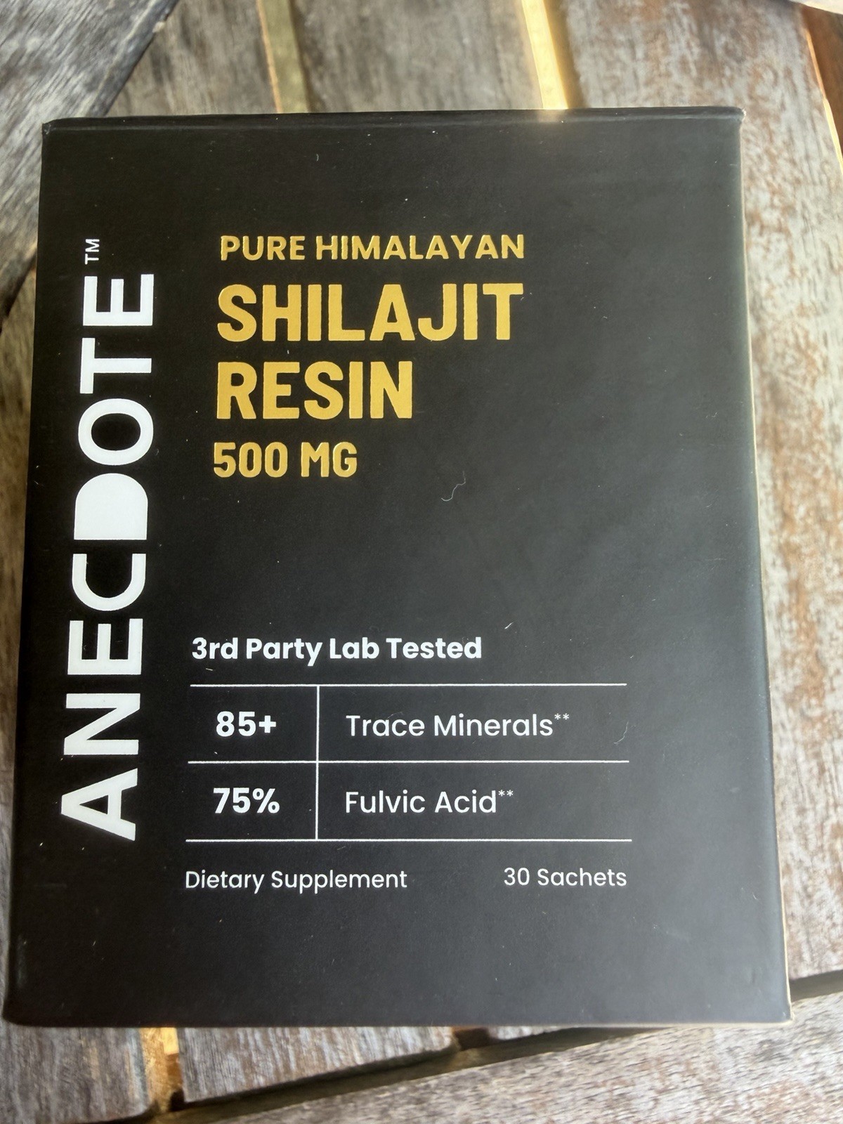 Anecdote Pure Himalayan Shilajit Resin 500mg 3rd Party Lab Tested 30 Sachets