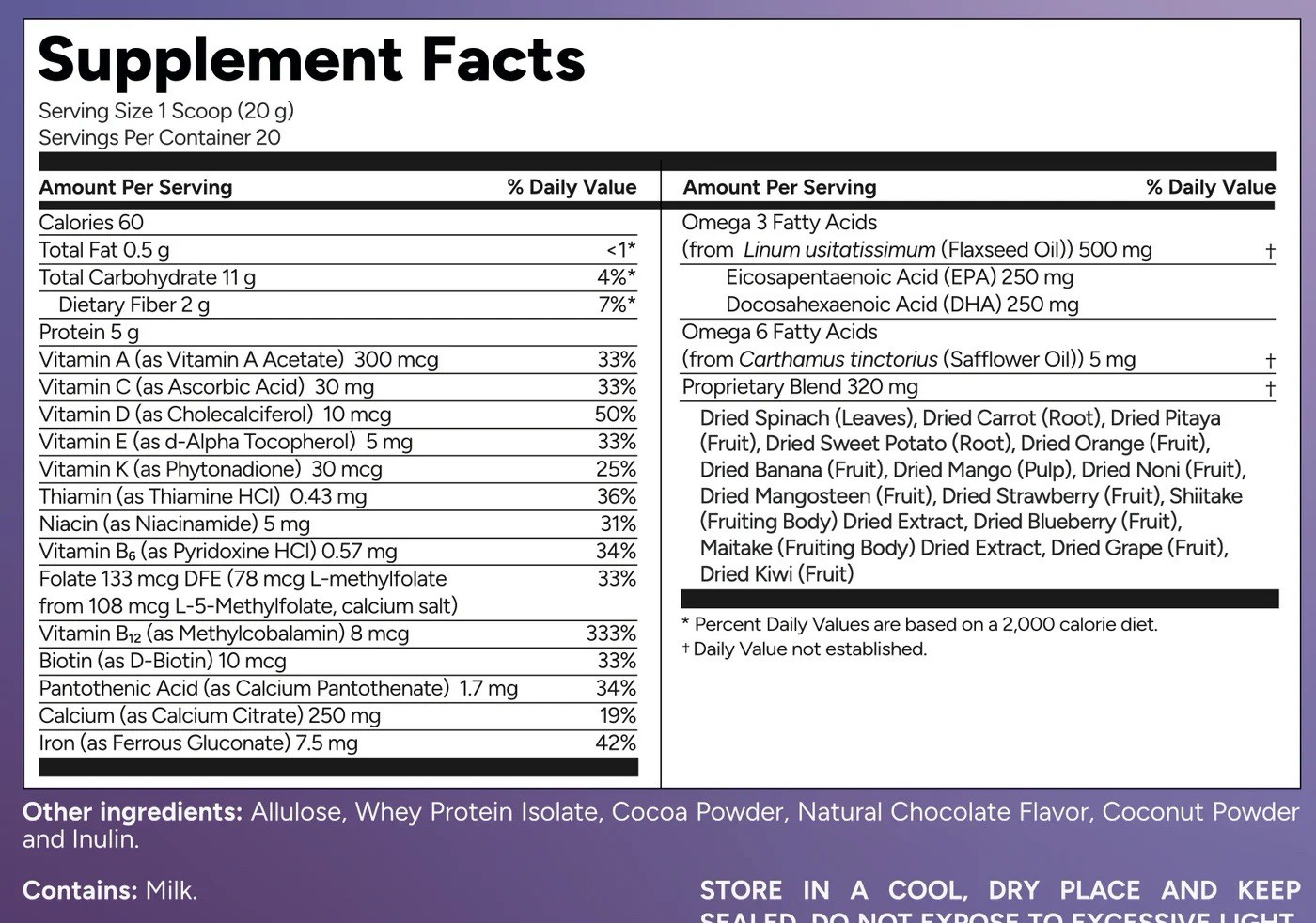 Vital Health Genius Shake Chocolate 400g 20 Servings Protein Fiber Omega 3 New