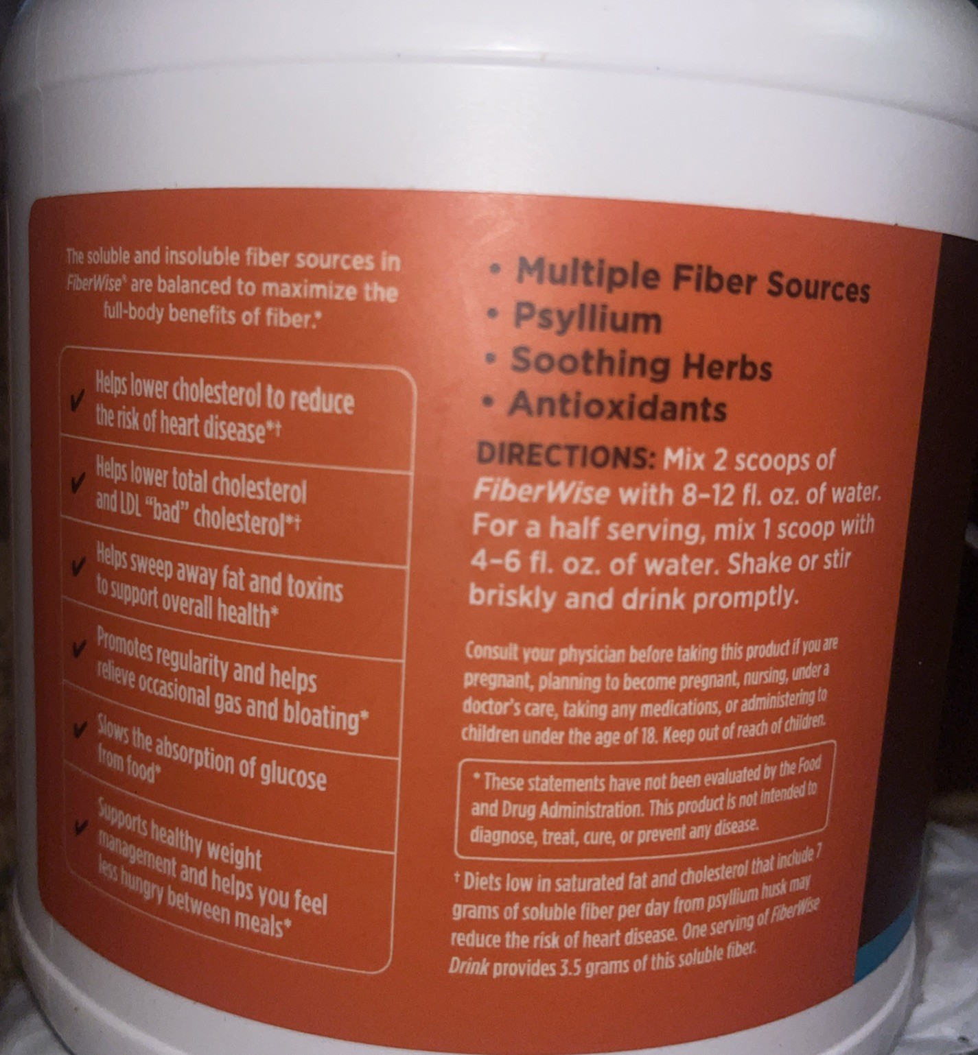 Melaleuca Fiberwise Orange Fiber Drink 30 Servings – New! Best By 07/2026