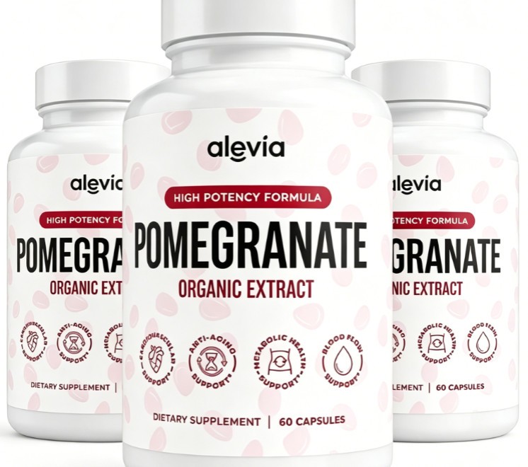 3X Alevia Pomegranate Capsules 60ct Organic Extract Antioxidant