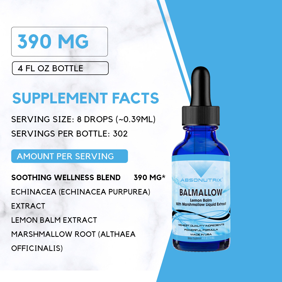 Absonutrix Balmallow, 390 mg, 4 FL OZ Liquid, 302 Servings, Made in USA