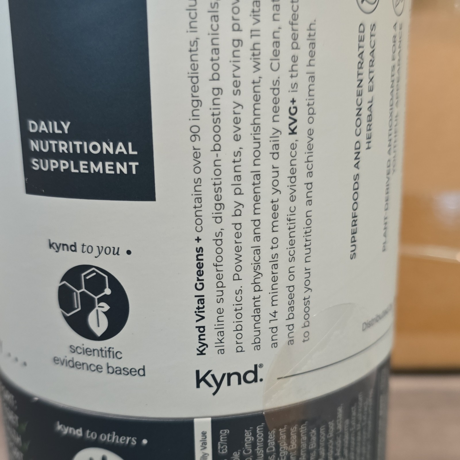 Kynd Australia Vital Greens+ Daily Nutritional Supplement Powder, Gut Health