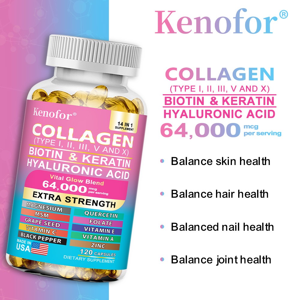 Collagen Supplements Balance Skin Nail Hair Joint Health Vitamins 30-120 Softgel